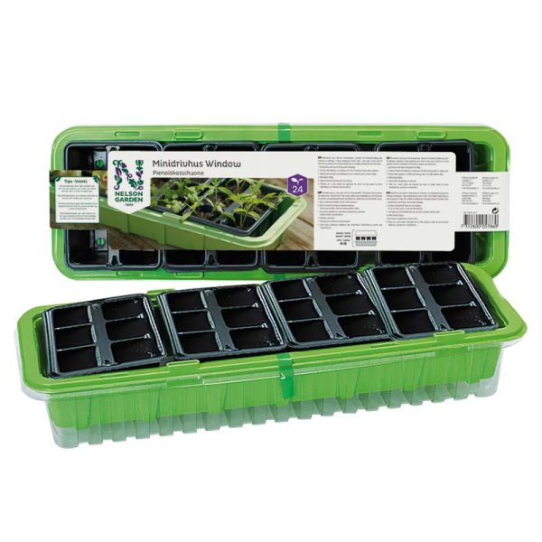 Minigewächshaus mit 4 Topfeinsätzen