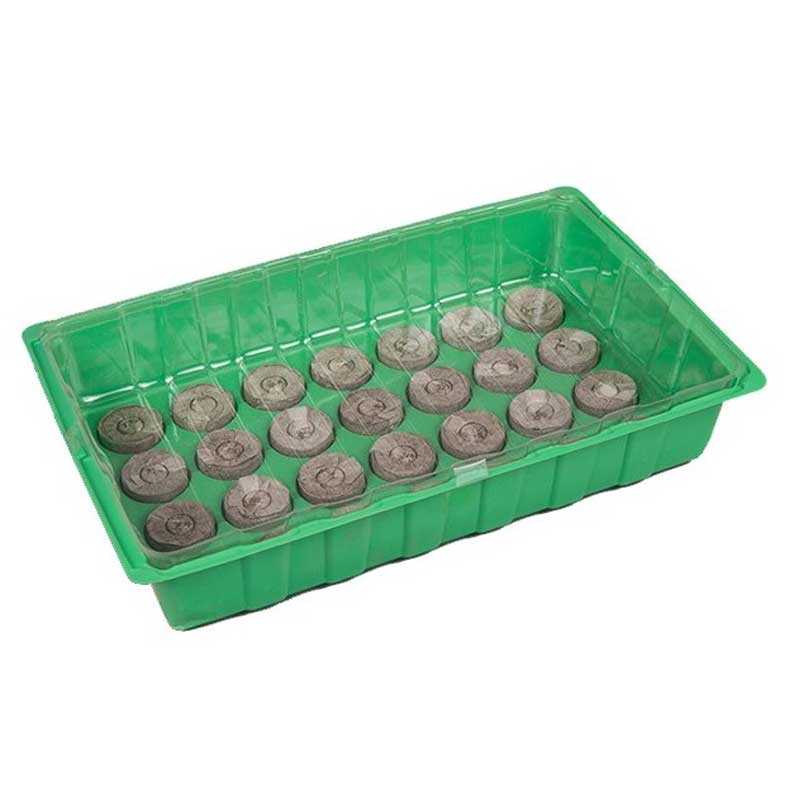 Mini-Gewächshaus mit 28 Kokosquelltöpfen